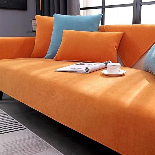 Gluhbirnen Sofabezug, Sofa Überwurf, Sofa überwurfdecke, Sofadecken für Sitzfläche, Sofadecke rutschfest, Couch Bezüge, Sofa Schoner, Orange, 70 * 120CM von Gluhbirnen