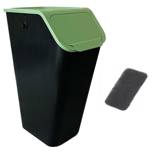 Go Practic Mülleimer Mit Deckel Küche 35 L Click-Function Abfalleimer Mülltrensystem Abfallbehälter Recycling Grün 1x35 l von Go Practic