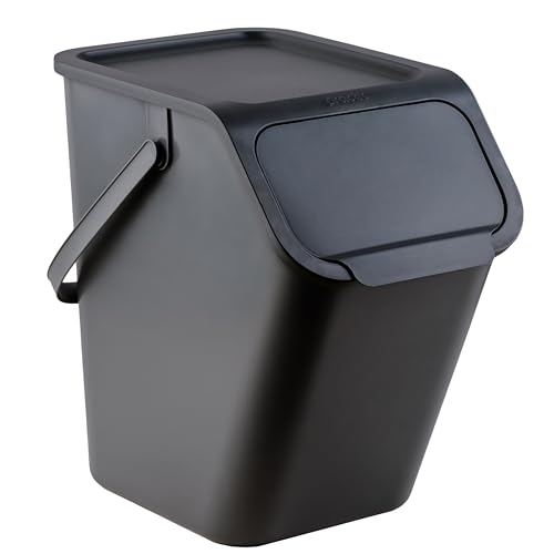 Go Practic Mülleimer Mit Deckel Küche 25 L Click-Function Abfalleimer Mülltrensystem Abfallbehälter Recycling Schwarz 1x25 l von Go Practic