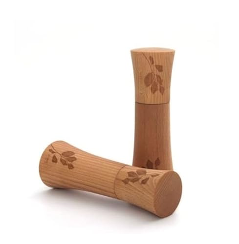 Go Practic Salz und Pfeffermühle Salzmühle Pfeffermühle aus Holz Gewürzmühle für Küche Mühle für Salz Pfeffer Gewürze Kräutermühle Küchenutesilien Küchenzubehör 1 Stück 17 cm von Go Practic