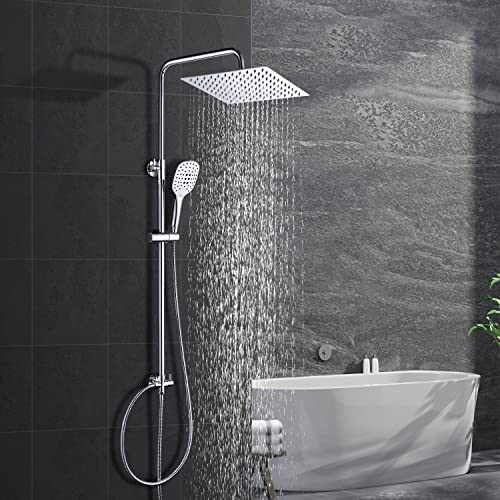 Görbach Edelstahl Duschsystem Duschset ohne Armatur Regendusche Überkopfbrauseset (SJ-E3030CP), Chrom von Görbach