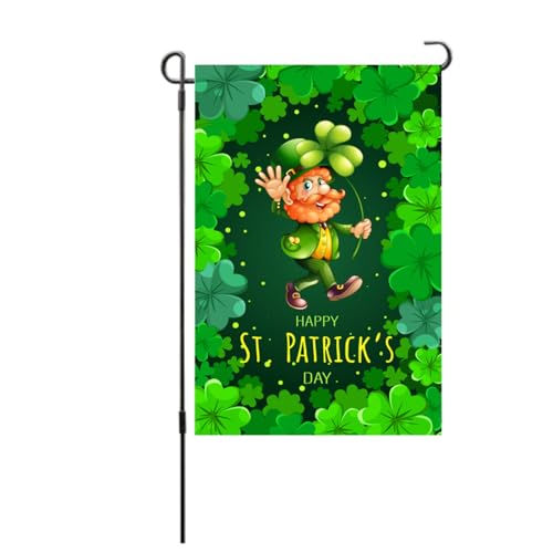 Gonyscag St. Patricks Day Gartenflagge, Exquisite Dekorative Doppelseitige Gartenflagge Für Terrasse, Veranda, Balkon, Hinterhof, Rasen, Heimdekoration(S25) von Gonyscag