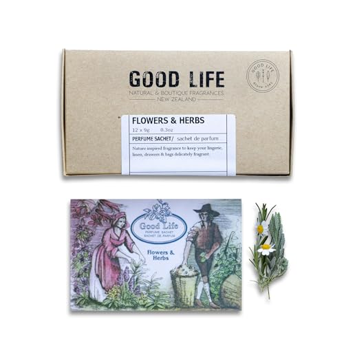 Good Life Blumen & Kräuter Schrankduft | Entwickelt in Neuseeland | 12 Duftsäckchen von Good Life