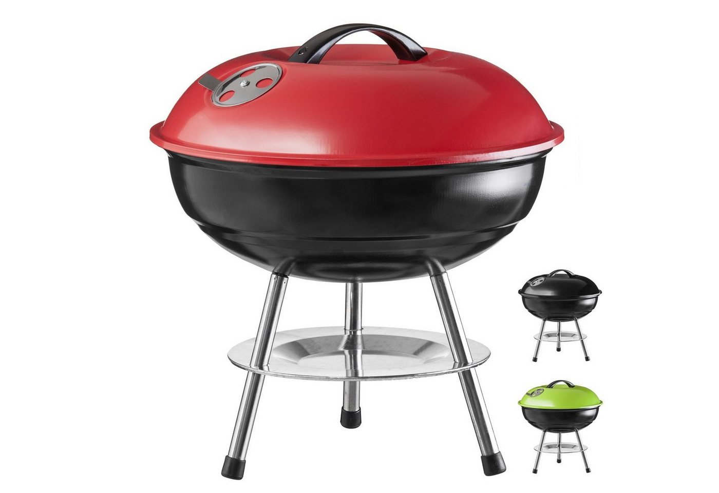 Goods+Gadgets Standgrill BBQ Grill Mini Kugelgrill, Camping Holzkohle-Grill Tischgrill von Goods+Gadgets