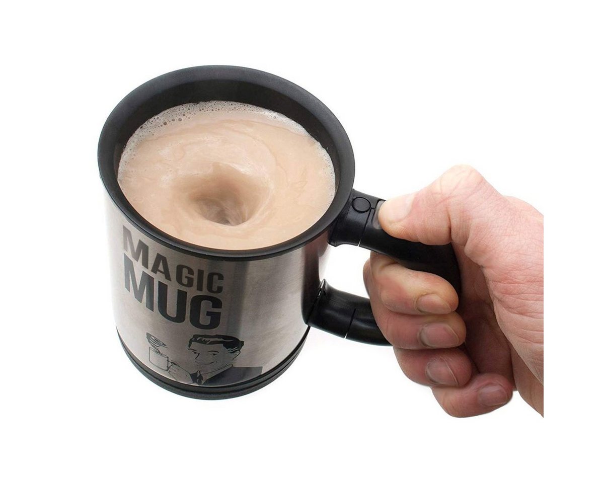 Goods+Gadgets Tasse Magic Mug Selbstrührender Becher, Kaffeebecher Kaffeetasse Thermosbecher von Goods+Gadgets