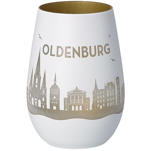 Goodtimes Windlicht Oldenburg Skyline (Weiß & Gold) von Goodtimes