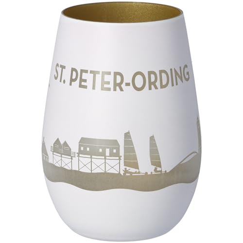 Goodtimes Windlicht St. Peter-Ording Skyline (Weiß & Gold) von Goodtimes