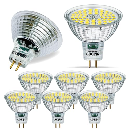 Goopig GU5.3 MR16 LED Lampe 6,5W Kaltweiß 6000K Ersetzt 60W Halogen Glühbirne, 6er Pack, 700lm AC/DC 12V Leuchtmittel, Flimmerfrei Reflektorlampe, Nicht Dimmbar, Abstrahlwinkel-120° Birnen von Goopig