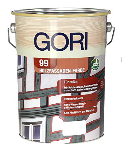 Gori 99 Holzfassaden-Farbe - 5 Liter (hellocker) Wetterschutzfarbe für den Außenbereich Deck Holzfarbe, Hellocker 3166 von Gori