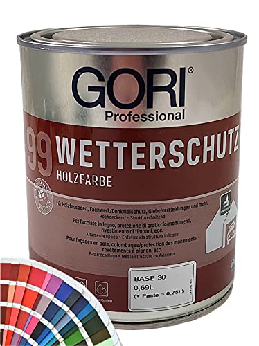 Gori 99 Wetterschutz Holzfarbe Sonderfarbtöne (0,75Liter, RAL5019 Capriblau) von Gori