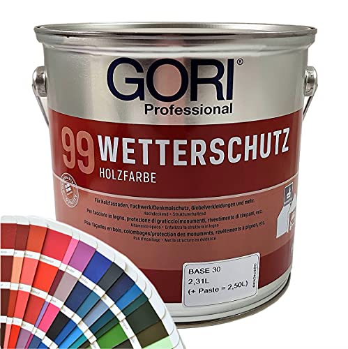 Gori 99 Wetterschutz Holzfarbe Sonderfarbtöne (2,50Liter, 2076 Treibholz) von Gori