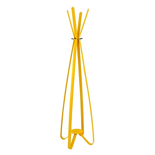 Gorillz Modi Eight Garderobenständer stehend gelb (167 x 45 x 45 cm) I eleganter Kleiderständer aus robustem Stahl mit 4 Garderobenhaken I Platzsparende Garderobe in schlichtem Design von Gorillz