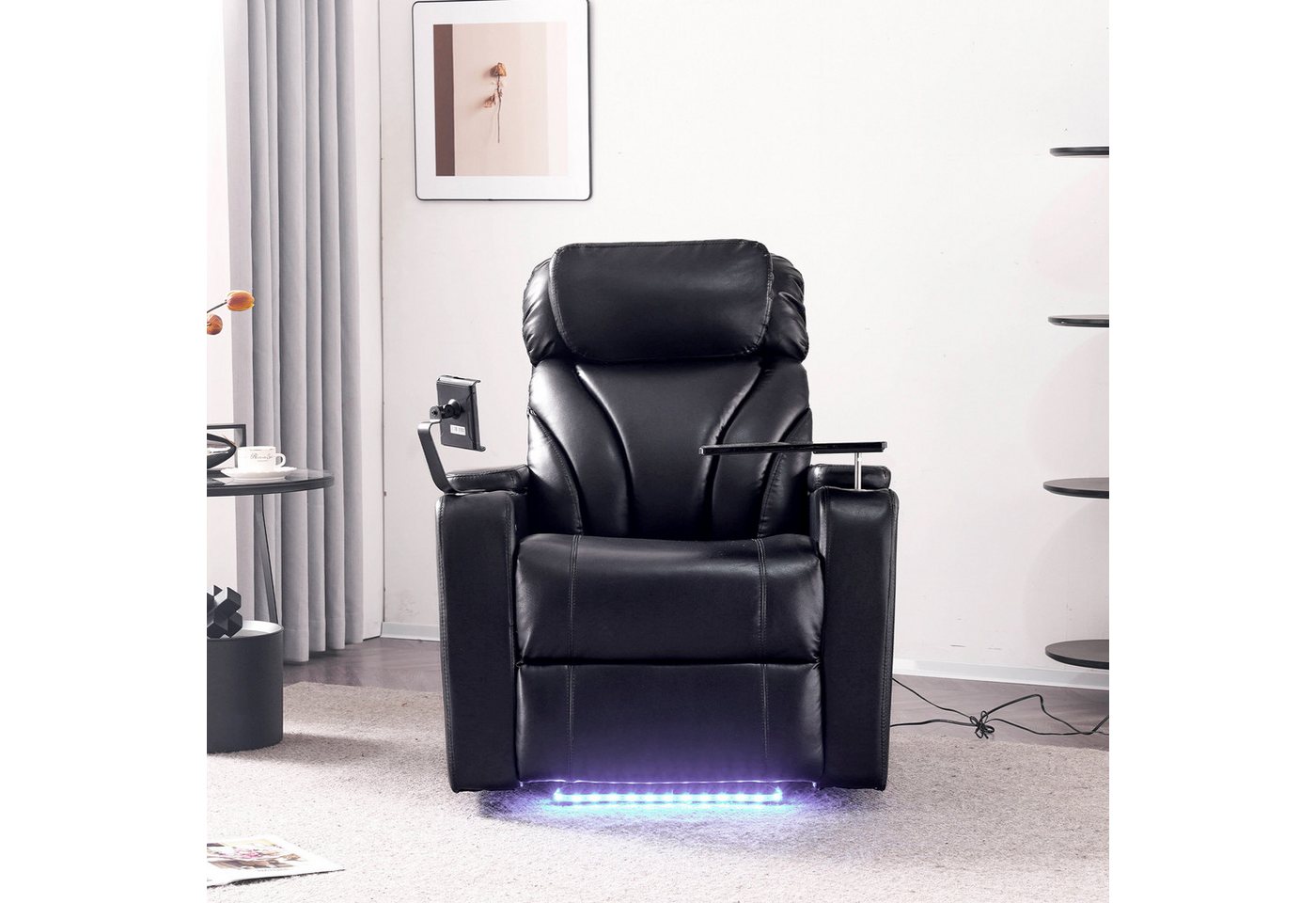 Gotagee Massagesessel Elektrischer Liegestuhl funktionelles Sofa-Relaxsessel mit USB Sessel, Sofa-Relaxsessel USB-Ladeanschluss,drehbarer Tabletttisch/Handyhalter von Gotagee
