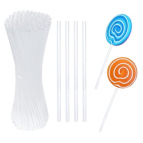 Gotetiso 100 Stücke Lolli Stiele Acryl Lutscher Sticks Klar Kuchen Pop Sticks Cake Pop Sticks Cake Pop Stiele Wiederverwendbar Lutscherstäbchen Bonbon Sticks Rührstab für Dessert Pralinen Keksen von Gotetiso