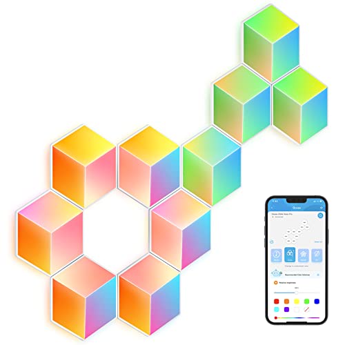 Govee Glide Hexa Pro 3D LED Light Panels, WiFi RGBIC Dreidimensional Innen funktioniert mit Alexa und Google Assistant, DIY, Musik Sync, App-Steuerung, für Gaming, 10 von Govee