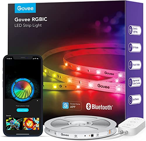 Govee RGBIC LED Strip 10m, Bluetooth LED Streifen, Segmentcontrol, Musik Sync, 64 Szenenmodus, Steuerbar via App-Steuerung,Farbwechsel, Geeignet für Zuhause Schlafzimmer Gaming 10M von Govee