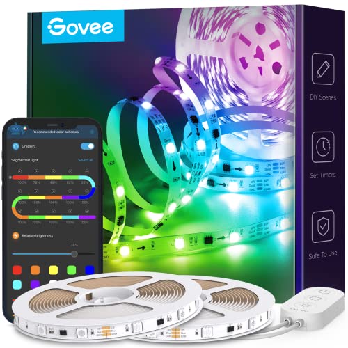 Govee LED Strip, RGBIC LED Streifen 10m, Musik Sync, Segmentcontrol, Farbwechsel, 64 Szenenmodus, Steuerbar via App, für Party, Zuhause, Schlafzimmer, TV, 10M von Govee