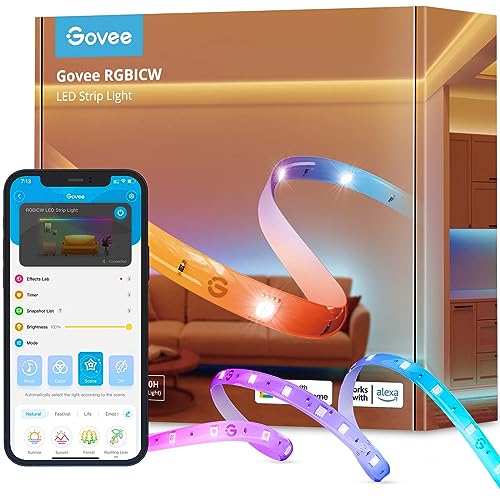 Govee RGBIC LED Strip 20M für Schlafzimmer mit warmweißem Licht, 2x10m Smart Led strip Alexa-kompatibel, DIY mehrere Farben auf einer Linie, farbwechselnde LED Light, Musik Sync von Govee