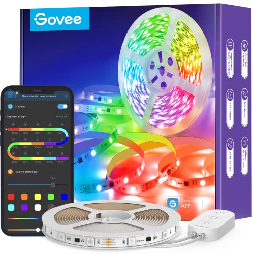 Govee LED Strip, RGBIC LED Streifen 5m, Musik Sync, Segmentcontrol, Farbwechsel, 64 Szenenmodus, Steuerbar via App, für Party, Zuhause, Schlafzimmer, TV, 5M von Govee