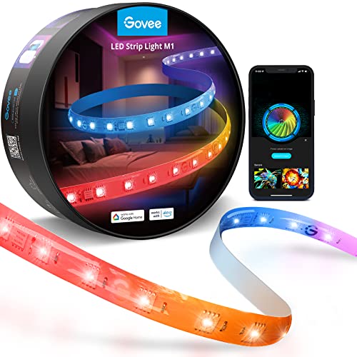 Govee RGBIC LED Strip Light, Aufgerüstete RGBIC Technologie, WiFi LED Strip 5m M1, Alexa kompatibel, Musik Sync, Segmentcontrol, Smarte LED Streifen geeignet für Schlafzimmer von Govee