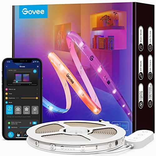 Govee RGBIC Pro LED Strip 10m, Funktioniert mit Alexa und Google Assistant, Beschichtes Lichtband Sync mit Musik, App-Steuerung, Farbwechsel, Geeignet für Zuhause Schlafzimmer von Govee