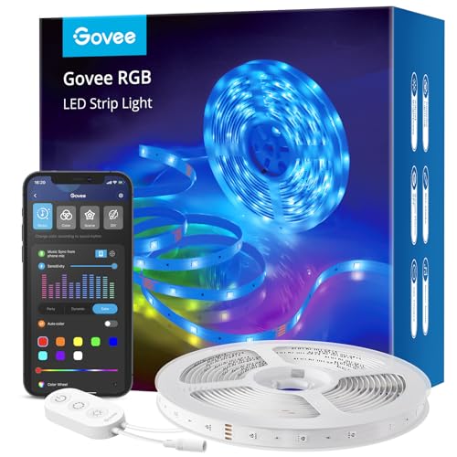 Govee WiFi LED Strip 5m, Smart RGB LED Streifen für weihnachten deko, App-steuerung, Farbwechsel, Musik Sync, funktioniert mit Alexa und Google Assistant von Govee