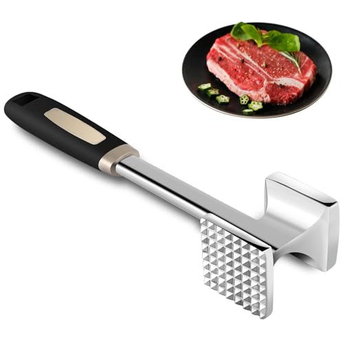 Gowkeey Fleischklopfer, Doppelseitiger Fleischklopfer, Fleischhammer, Meat Tenderizer, Schnitzelklopfer, für Steak, Schnitzel, Rindfleisch, Huhn, Schwein von Gowkeey