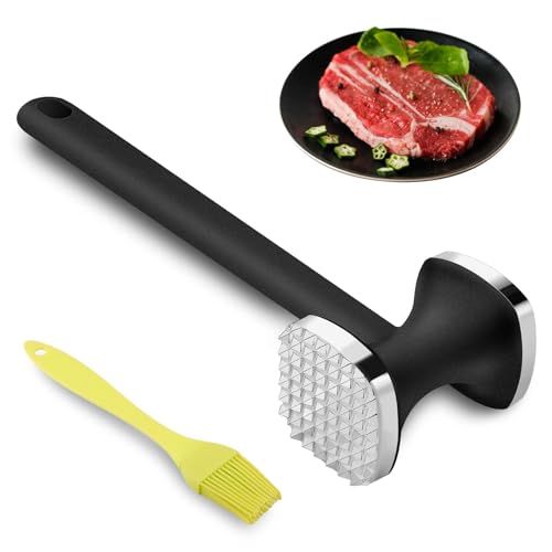 Gowkeey Fleischklopfer, Fleischhammer, Doppelseitiger Fleischklopfer, Meat Tenderizer, Schnitzelklopfer für Steak, Schnitzel, Rindfleisch, Huhn, Schwein, Spülmaschinengeeignet von Gowkeey