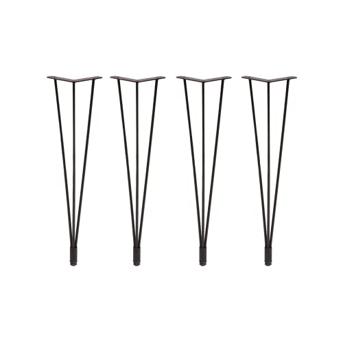 Gozos Tischbeine für Esszimertisch | 4er Set Pingu-Metallbeinen | DIY | einfache Montage | Schwarz | 72cm | von Gozos