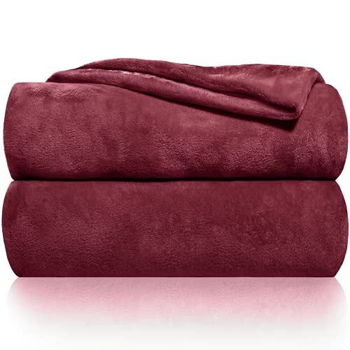 Gräfenstayn® Kuscheldecke flauschig & super weich - hochwertige Fleecedecke auch als Wohndecke, Tagesdecke, Sofadecke & Sommerdecke geeignet - Überwurf Decke Sofa & Couch (Bordeaux, 150x130 cm) von Gräfenstayn