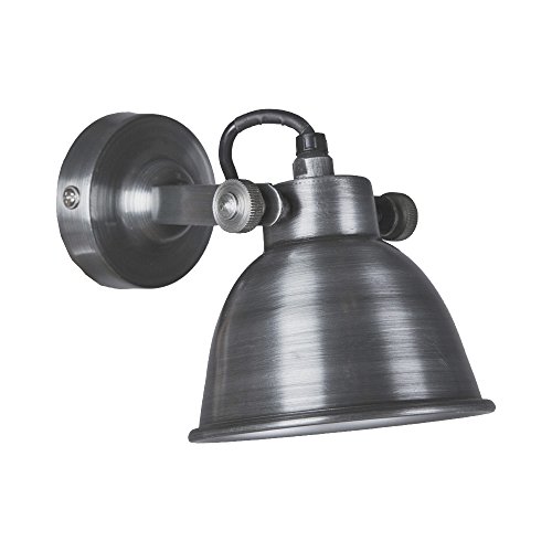 Wandlampe SILVER silber Industrie-Look dunkel gewischt aus Metall Fabrik von Grafelstein