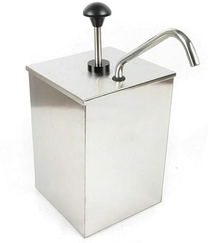 Saucenspender, 4L Soßenspender Edelstahl Einköpfe Saucen Dispenser, 1 Eimer Pump Ketchup Spender Pumpspender Senfspender, für Küche, Restaurant, Buffet Ausrüstung von GramStudio