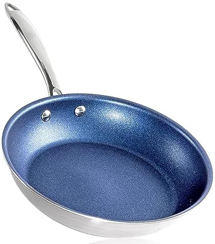 Granitestone Blaue antihaftbeschichtete Bratpfanne, 25.4 cm Edelstahlpfanne zum Kochen, Induktions-Bratpfanne, antihaftbeschichtet, Eierpfanne, ofen-spülmaschinenfest, 100 % schadstofffrei von Granitestone