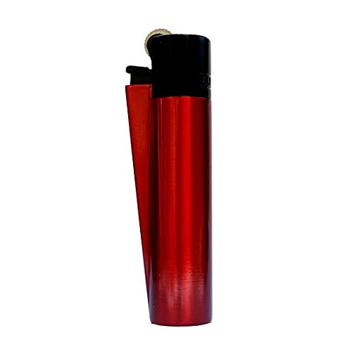 Chiques Clipper Metall Gas-Feuerzeug (lavarot mit schwarzem Top) mit SOFORTGRAVUR +VORSCHAU: Gravur inklusive (Gasfeuerzeug nachfüllbar) von GravUp