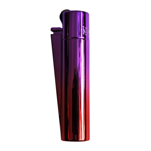 Clipper Metall Gas-Feuerzeug (Gradient Purple) mit SOFORTGRAVUR +VORSCHAU: Gravur inklusive (Gasfeuerzeug, nachfüllbar) von GravUp