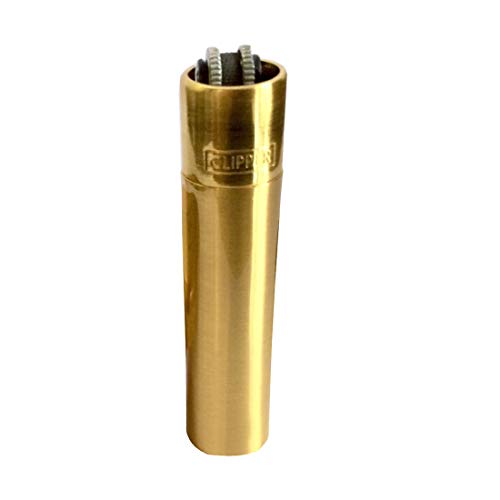 Clipper Metall Gas-Feuerzeug Gold mit SOFORTGRAVUR +VORSCHAU: Gravur inklusive (Gasfeuerzeug nachfüllbar) von GravUp