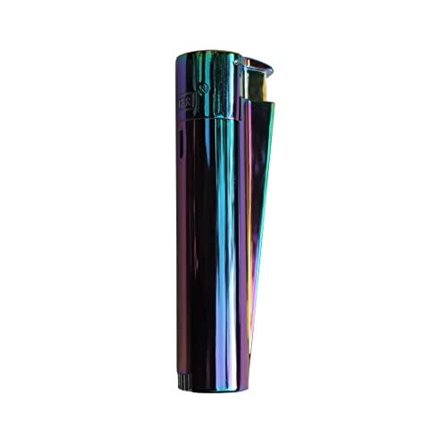 Clipper Rainbow metallic Laser_Jet Gas-Feuerzeug (Regenbogen) mit SOFORTGRAVUR +VORSCHAU: Gravur inklusive (Gasfeuerzeug nachfüllbar) von GravUp