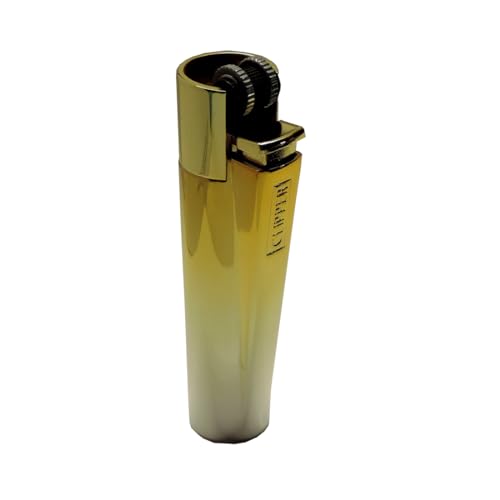 Elegantes Clipper Metall Gradient Gold-Silber Gas-Feuerzeug mit SOFORTGRAVUR +VORSCHAU: Gravur inklusive (Gasfeuerzeug, nachfüllbar) von GravUp