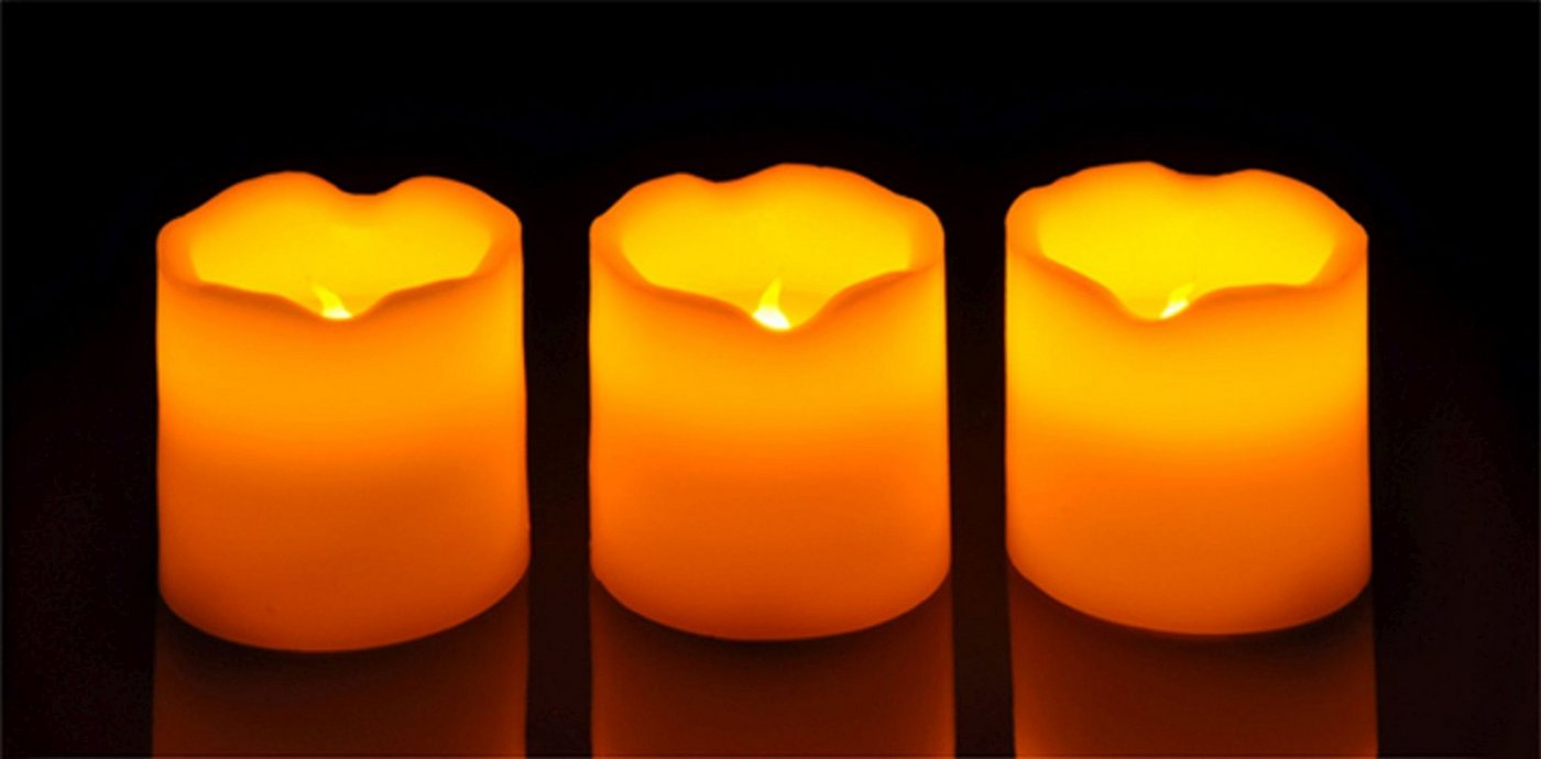 Gravidus LED-Kerze 3x LED Echtwachs Kerzen, Schmelzrand von Gravidus
