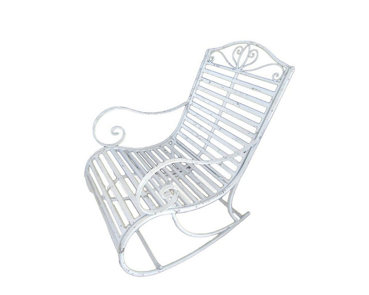 Gravidus Schaukelstuhl Schaukelstuhl Sessel Garten Terrasse Metall Weiß von Gravidus