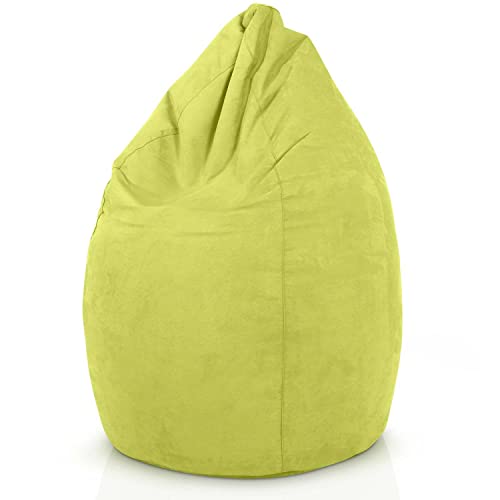 Green Bean© Sitzsack mit Rückenlehne 60x60x90cm - Indoor Sitzkissen 220L Füllung Kuschelig Waschbar - Bean Bag Bodenkissen Lounge Chair Sitzhocker - Grün von Green Bean