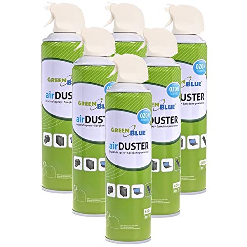 Green Blue GB600 Druckluft Spray 6 x 600ml Air Duster Reinigung Druckluftspray Druckluftreiniger Pressluft Computer Reiniger von Green Blue