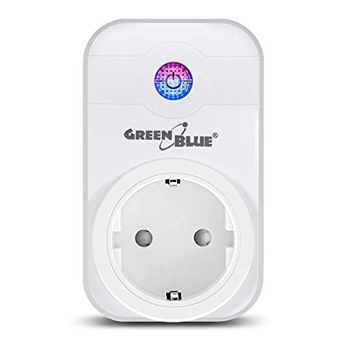 GreenBlue GB155G Ferngesteuerte Intelligente Steckdose Android iOS Alexa Google Home Timer Wi-Fi max 2300W 8 Programme von Green Blue