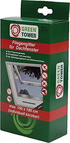 Green Tower Insektenschutz Fliegengitter für Dachfenster 150 x 180 cm (3) von Green Tower