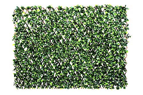 GreenBrokers Künstliches Spalier aus Weidengeflecht, mit Buntem grünem Laub, 1 m x 2 m, UV-stabil von GreenBrokers