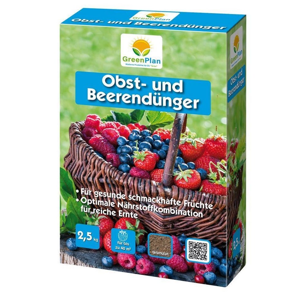 GreenPlan Obstdünger Beerendünger 2,5 kg Früchtedünger NPK-Dünger 9+4+8(2) von GreenPlan