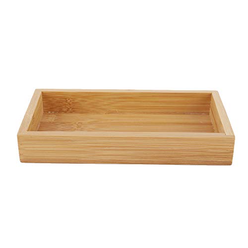 Serviertablett aus Bambus, Rechteckig Holz Griff Tablett Holztablett Bambus-Tablets für Frühstück Tee Couchtisch Dekoratives Butler Ottoman Tablett(19,2 * 10,2 * 3 cm) von Greensen