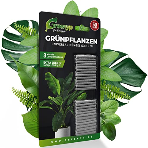 Greenyp 200x Universal Grünpflanzen Düngestäbchen für alle Grünpflanzen, Zimmerpflanzen und Balkonpflanzen I Universaldünger NPK Dünger Langzeitdünger mit Extra Eisen und 3 Monate Düngekraft von Greenyp Das Original