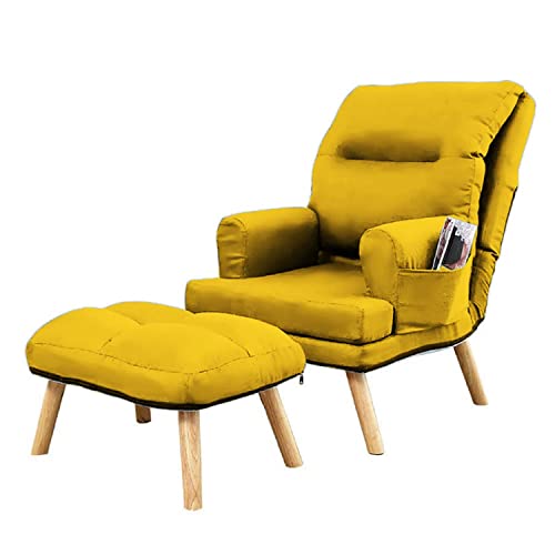 Grekpol-Sessel NEMO, moderner Sessel für Wohnzimmer, Schlafzimmer mit 5-Stufen-Verstellung, skandinavischer Stil (Gelb Solo 257) von Grekpol