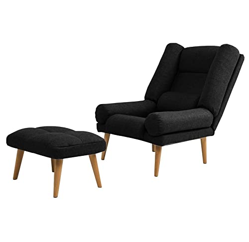 Grekpol Ohrensessel LILA - Sessel mit Hocker - Relaxsessel mit 5-Stufen-Verstellung - Sessel für Wohnzimmer - Lange Fernseh- und Leseabende. Abschalten und genießen! von Grekpol